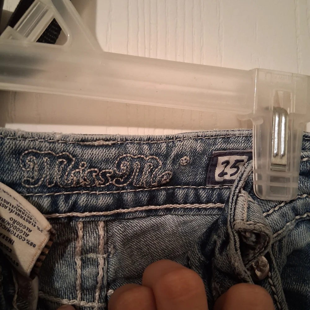 Miss Me Light Blue Skinny Jeans with Embellished Pockets - Picture 3 of 4